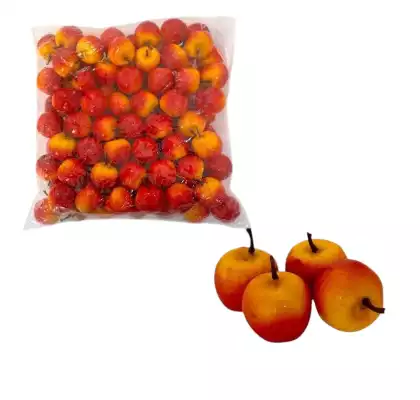 Декор фрукты яблоко 100 шт, 3 см, красный